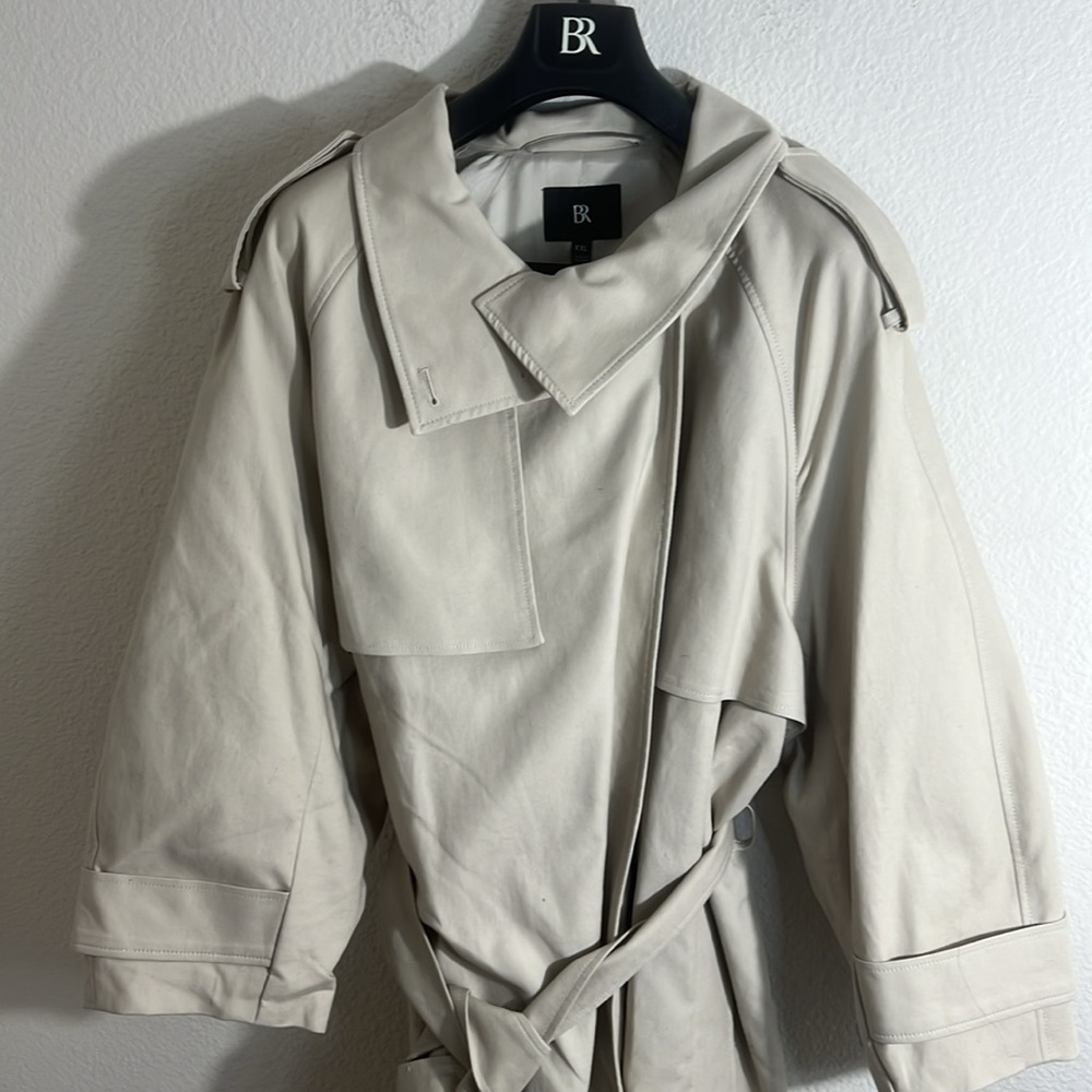 Banana Republic NEW button front belted midi trench coat XXL classic FALL career - Picture 5 of 11
